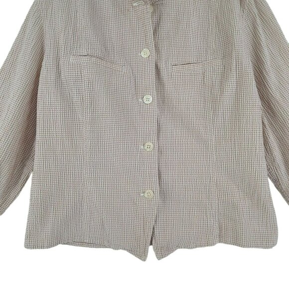 AT Denim tan button down top size xl - Picture 2 of 9